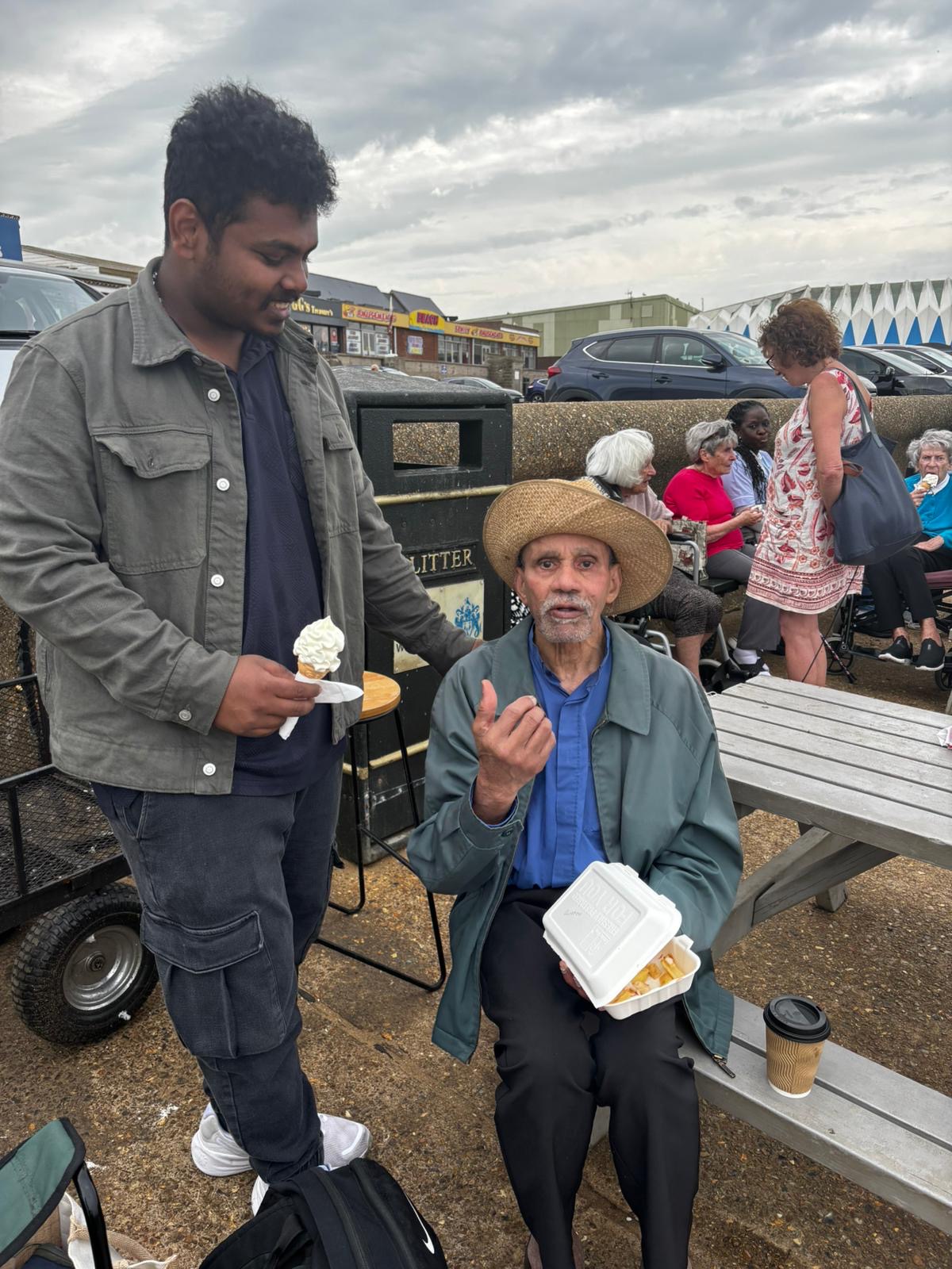 A cup of tea and a chat on a Jumbulance day out