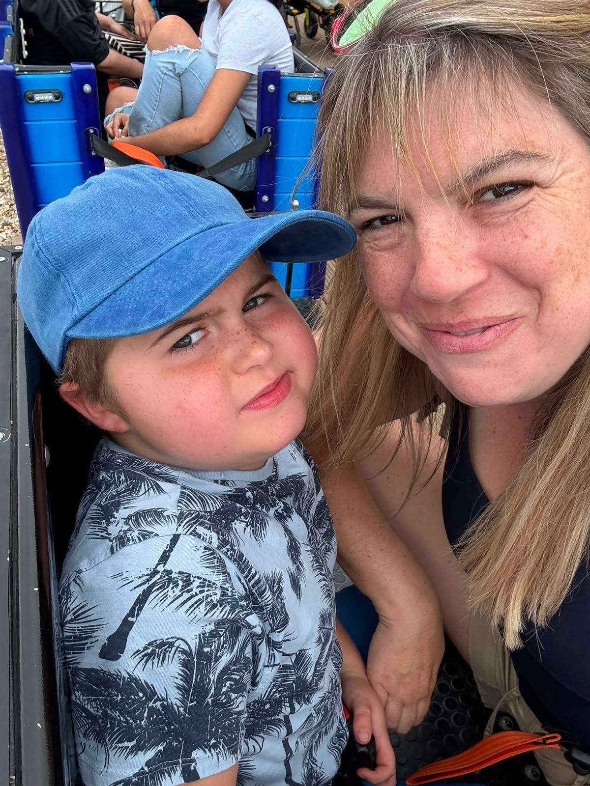A mother and son selfie on a Jumbulance day out
